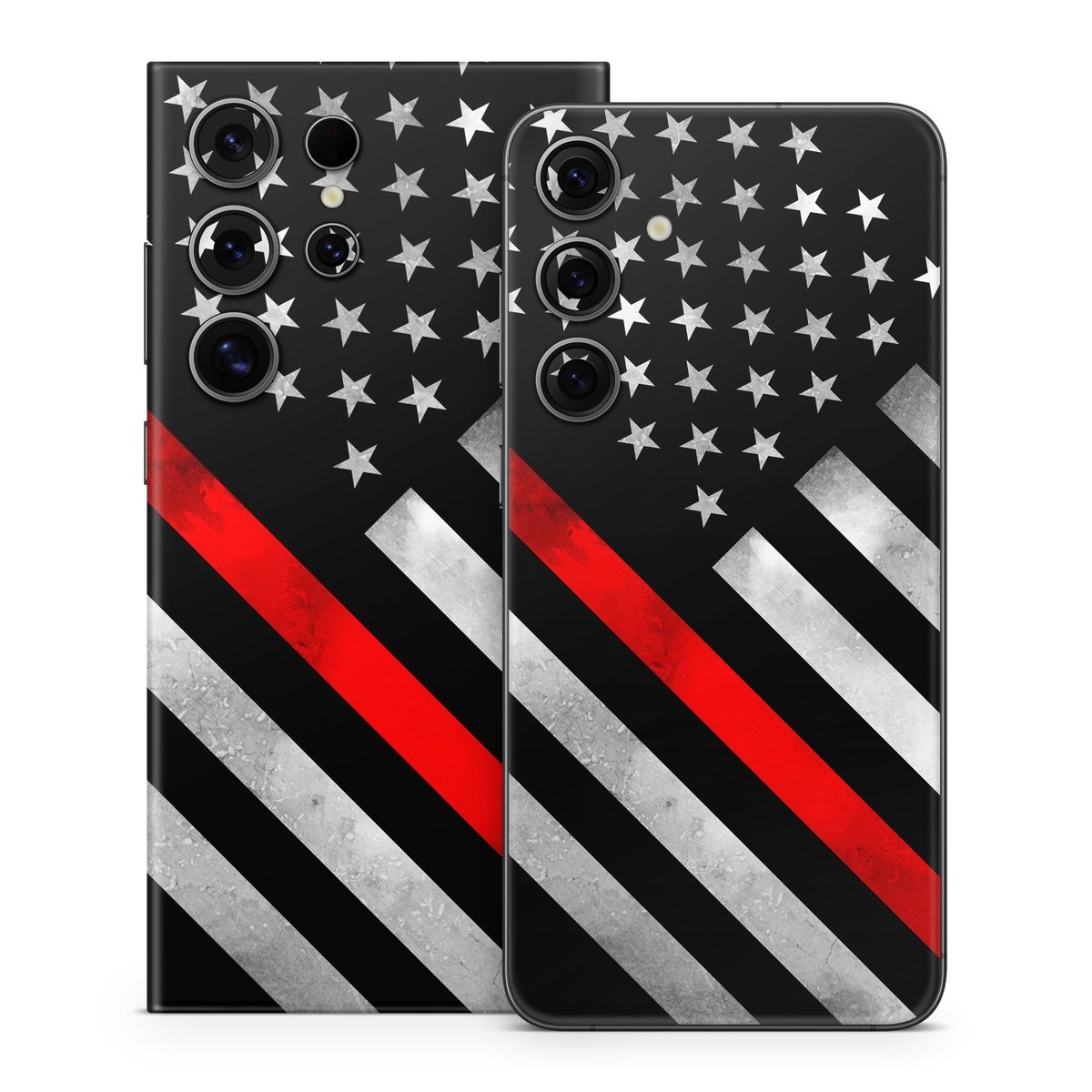 Samsung Galaxy S24 Series Skin design of Flag of the united states, Flag, Line, Black-and-white, Pattern, Flag Day (USA), Veterans day, Independence day, Memorial day, with black, white, gray, red colors