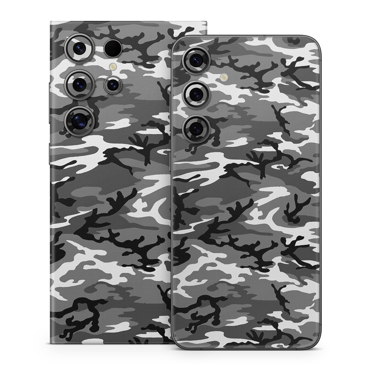 Samsung Galaxy S24 Series Skin design of Military camouflage, Pattern, Clothing, Camouflage, Uniform, Design, Textile, with black, gray colors