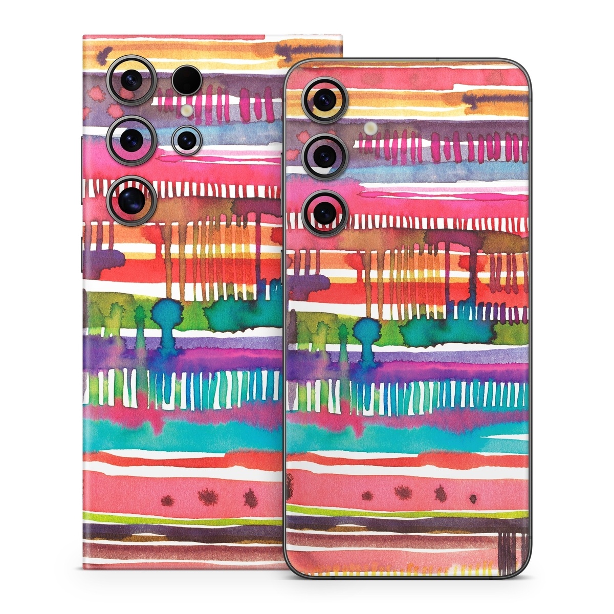 Samsung Galaxy S24 Series Skin design of Textile, Art, Magenta, Hair accessory, with white, red, orange, yellow, green, blue, purple, brown, pink colors