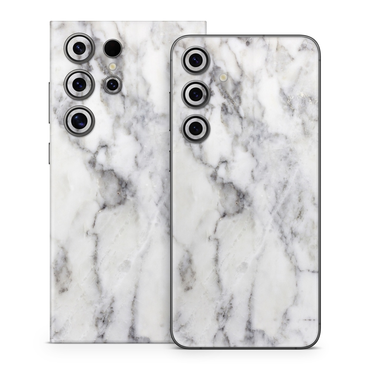 Samsung Galaxy S24 Series Skin design of White, Geological phenomenon, Marble, Black-and-white, Freezing, with white, black, gray colors