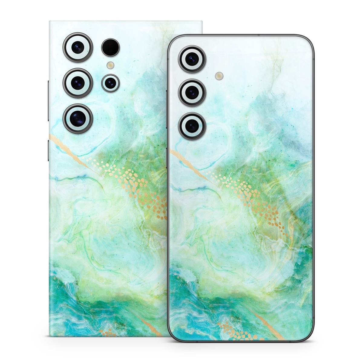 Samsung Galaxy S24 Series Skin design of Blue, Watercolor paint, Aqua, Line, Sky, Design, Pattern, Art, Illustration, with blue, yellow, orange colors