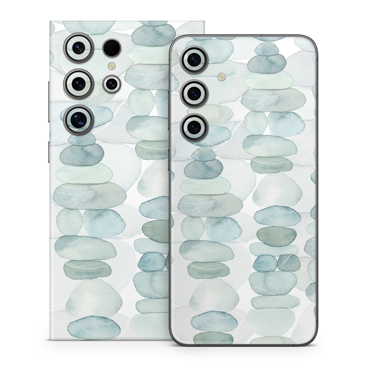 Samsung Galaxy S24 Series Skin design of Aqua, Turquoise, Circle, Pattern, Transparent material, Glass, with white, blue colors