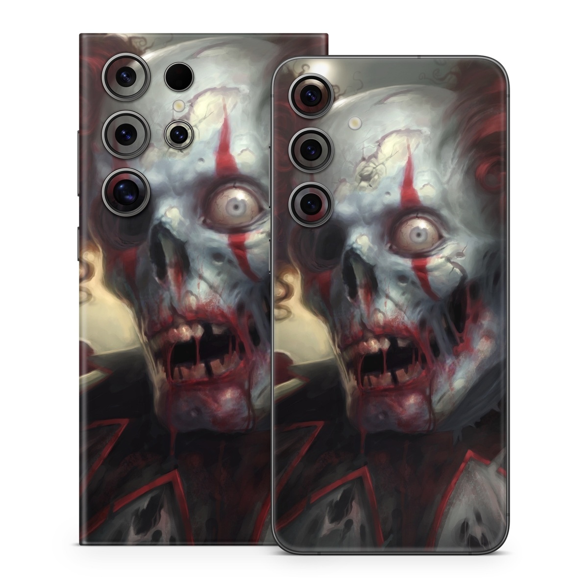 Samsung Galaxy S24 Series Skin design of Illustration, Fictional character, Fiction, Supervillain, Demon, Art, Zombie, Ghost, Supernatural creature, Flesh, with black, gray, green, red colors