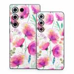 Abstract Pink Poppies Samsung Galaxy S25 Series Skin