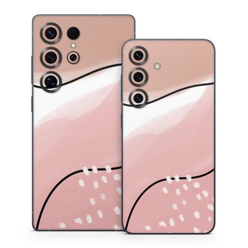 Abstract Pink and Brown Samsung Galaxy S25 Series Skin