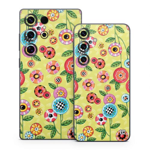 Button Flowers Samsung Galaxy S25 Series Skin