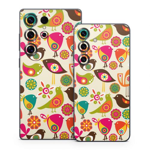Bird Flowers Samsung Galaxy S25 Series Skin