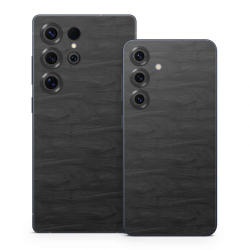 Black Woodgrain Samsung Galaxy S25 Series Skin