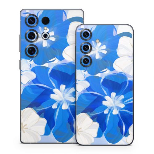 Blue Flowers Samsung Galaxy S25 Series Skin