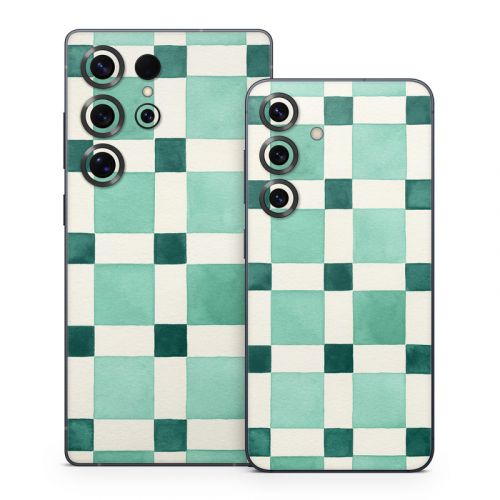 Checker Mosaic Green Samsung Galaxy S25 Series Skin