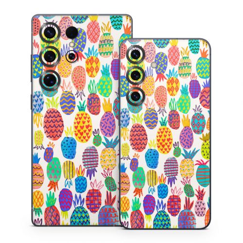 Colorful Pineapples Samsung Galaxy S25 Series Skin