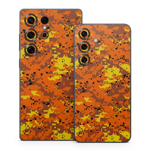 Digital Orange Camo Samsung Galaxy S25 Series Skin