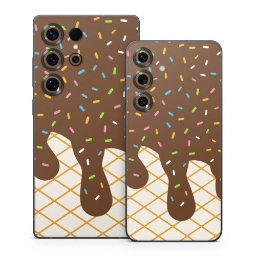 Chocolate Ice Cream Drip Samsung Galaxy S25 Series Skin