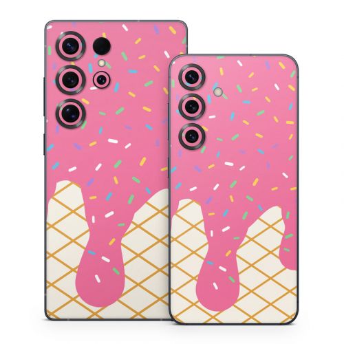 Strawberry Ice Cream Drip Samsung Galaxy S25 Series Skin