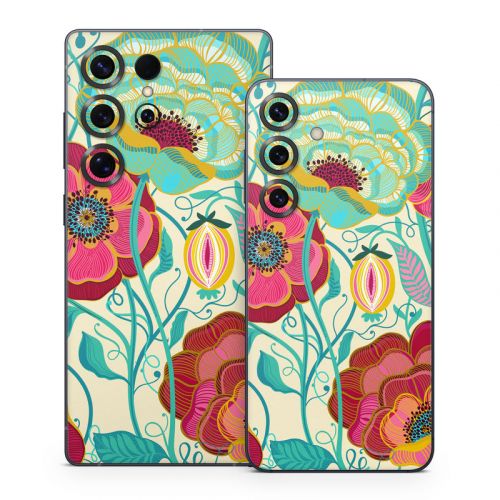Golden Flowers Samsung Galaxy S25 Series Skin