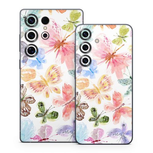 Pastel Butterflies Samsung Galaxy S25 Series Skin
