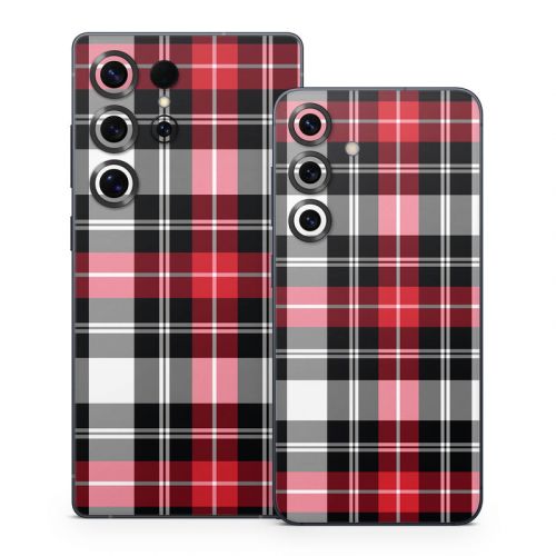 Red Plaid Samsung Galaxy S25 Series Skin