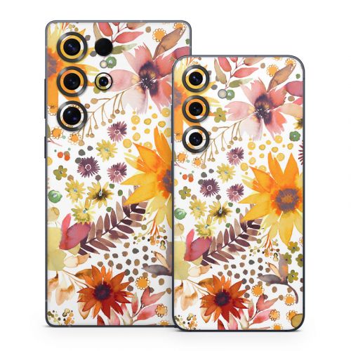 Summer Watercolor Sunflowers Samsung Galaxy S25 Series Skin
