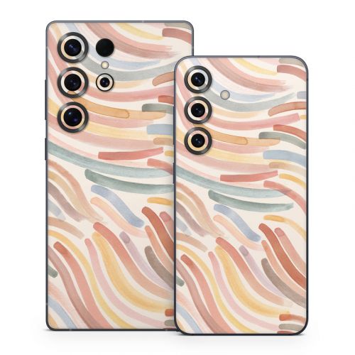 Terracotta Brushstroke Waves Samsung Galaxy S25 Series Skin