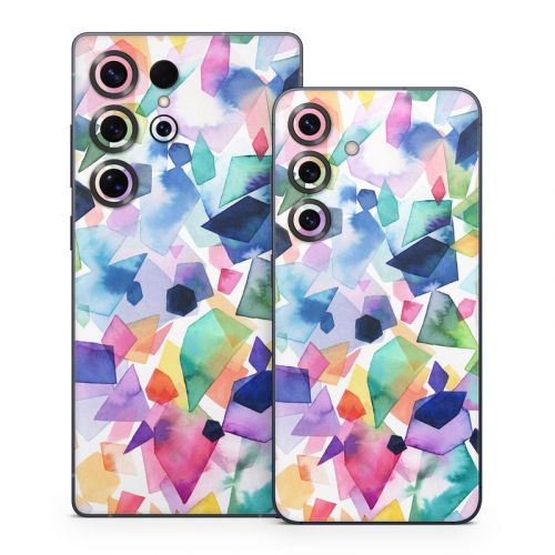 Watercolor Crystals and Gems Samsung Galaxy S25 Series Skin