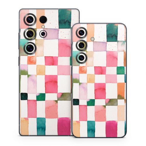 Watercolor Squares Samsung Galaxy S25 Series Skin