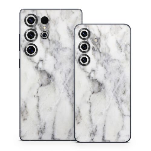 White Marble Samsung Galaxy S25 Series Skin