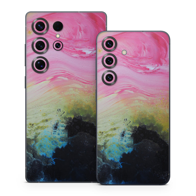 Samsung Galaxy S25 Series Skin design of Painting, Modern art, Acrylic paint, Art, Pink, Watercolor paint, Visual arts, Paint, Artwork, Magenta, with pink, yellow, orange, blue, black, red colors