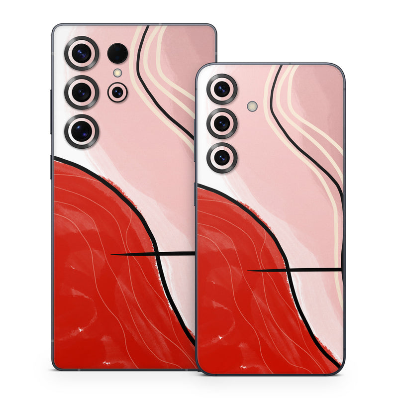 Samsung Galaxy S25 Series Skin design of Red, Line, Lip, Material Property, Mouth, Illustration, Graphics, Liquid, Modern Art, Graphic Design, Art, with white, black, brown, red colors