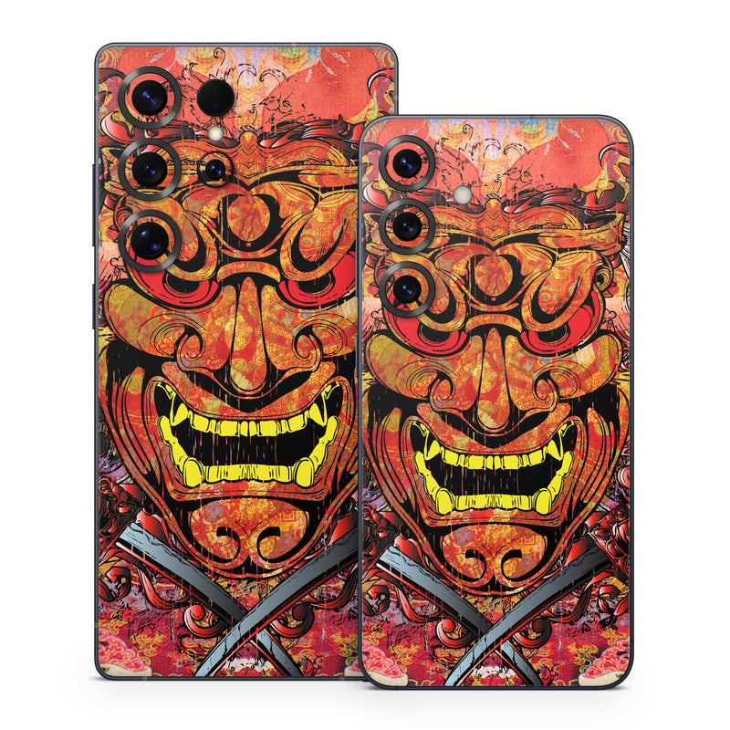 Samsung Galaxy S25 Series Skin design of Art, Psychedelic art, Visual arts, Illustration, Fictional character, Demon, with red, orange, yellow colors