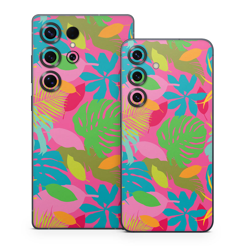 Samsung Galaxy S25 Series Skin design of Organism, Pink, Rectangle, Magenta, Aqua, Art, Symmetry, Pattern, Painting, Electric blue, with pink, green, blue, yellow, orange, red colors