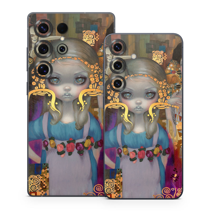Samsung Galaxy S25 Series Skin design of Art, Temple, Painting, Architecture, Visual arts, Illustration, with yellow, orange, pink, purple, red, brown colors