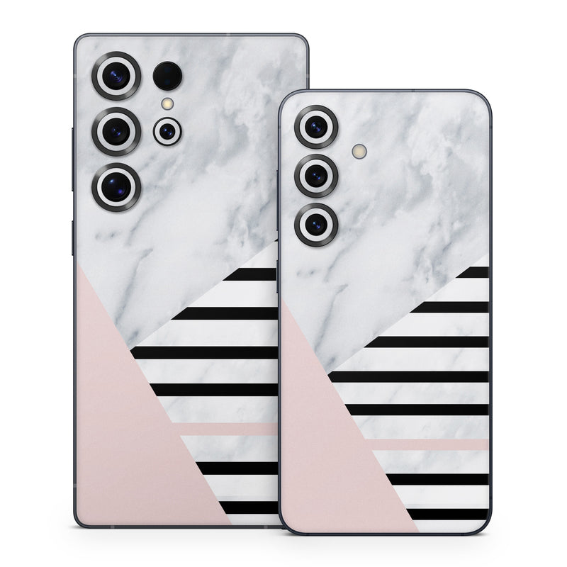 Samsung Galaxy S25 Series Skin design of White, Line, Architecture, Stairs, Parallel, with gray, black, white, pink colors