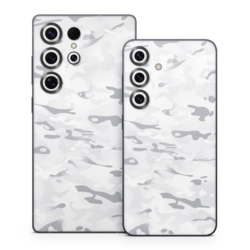 Samsung Galaxy S25 Series Skin design of Vertebrate, Mammal, Grey, Pattern, Monochrome, Art, Monochrome photography, Rock, Font, Winter, with white, gray colors