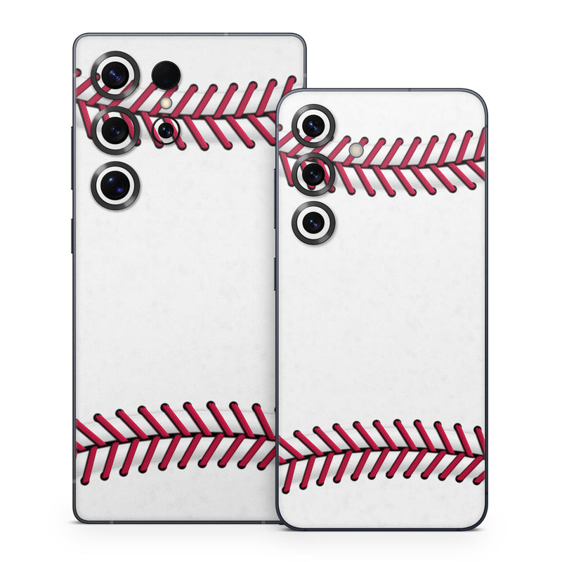 Samsung Galaxy S25 Series Skin design of Red, Line, Pink, Parallel, Paper, with white, red colors