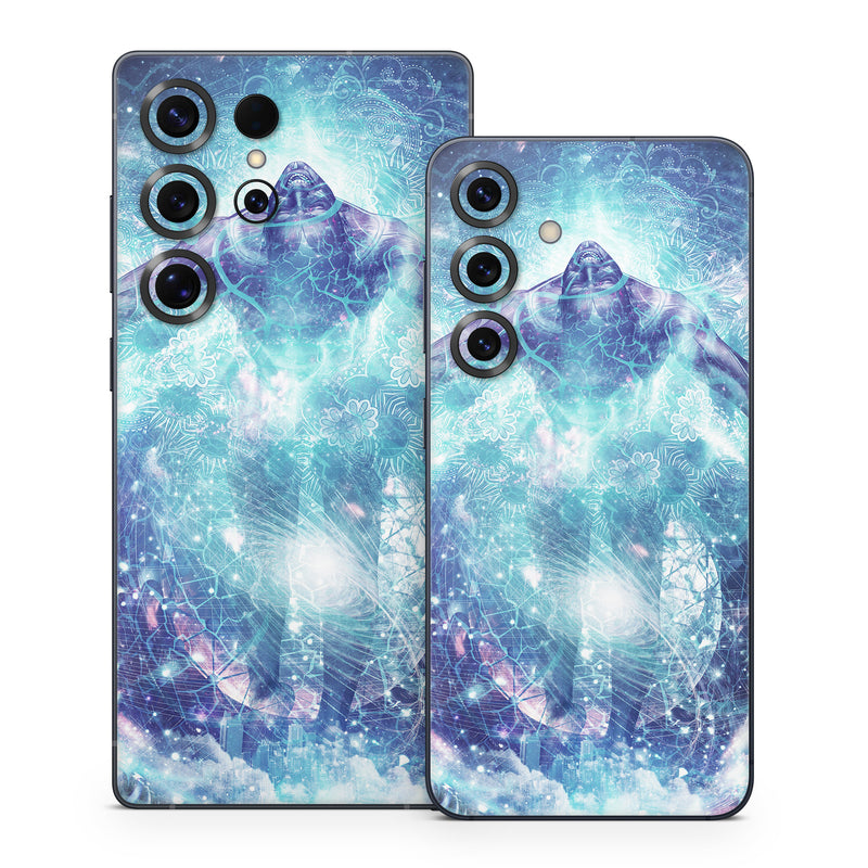 Samsung Galaxy S25 Series Skin design of Outer space, Astronomical object, Universe, Space, Sky, Atmosphere, Fractal art, Nebula, Science, Star, with blue, black, red, yellow, white colors