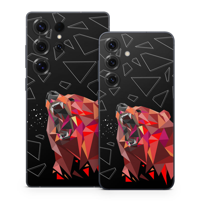 Samsung Galaxy S25 Series Skin design of Graphic design, Triangle, Font, Illustration, Design, Art, Visual arts, Graphics, Pattern, Space, with black, red colors