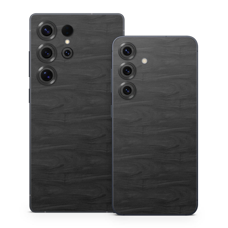 Samsung Galaxy S25 Series Skin design of Black, Brown, Wood, Grey, Flooring, Floor, Laminate flooring, Wood flooring, with black colors