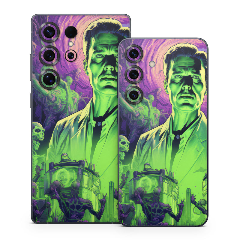 Samsung Galaxy S25 Series Skin design of Art, Cool, Fictional character, Illustration, Painting, Electric blue, Visual arts, Artist, Event, Drawing, with black, green, purple colors