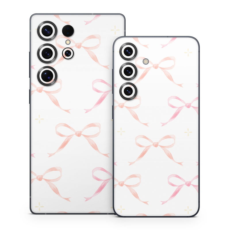 Samsung Galaxy S25 Series Skin design of Textile, Rectangle, Pink, Motif, Font, Magenta, Symmetry, Pattern, Art, Peach, with white, pink, orange colors