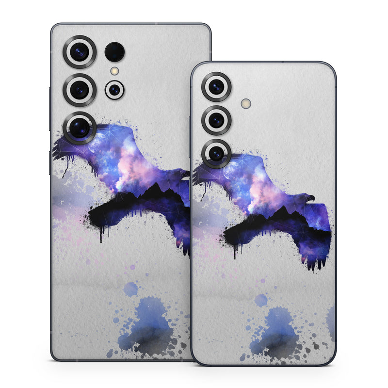 Samsung Galaxy S25 Series Skin design of Blue, Watercolor paint, Purple, Water, Graphic design, Illustration, Art, Ink, Painting, Electric blue, with gray, white, blue, black, purple colors