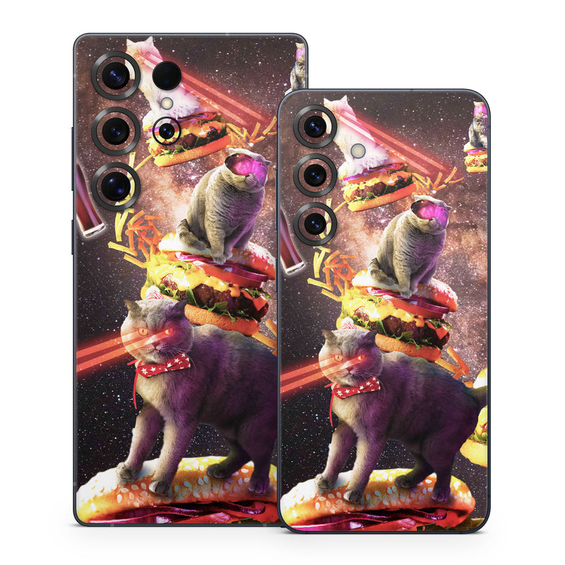 Samsung Galaxy S25 Series Skin design of Circus, Performance, Event, Graphic design, Art, Illustration, Fictional character, with black, white, purple, brown, gray, yellow, green colors