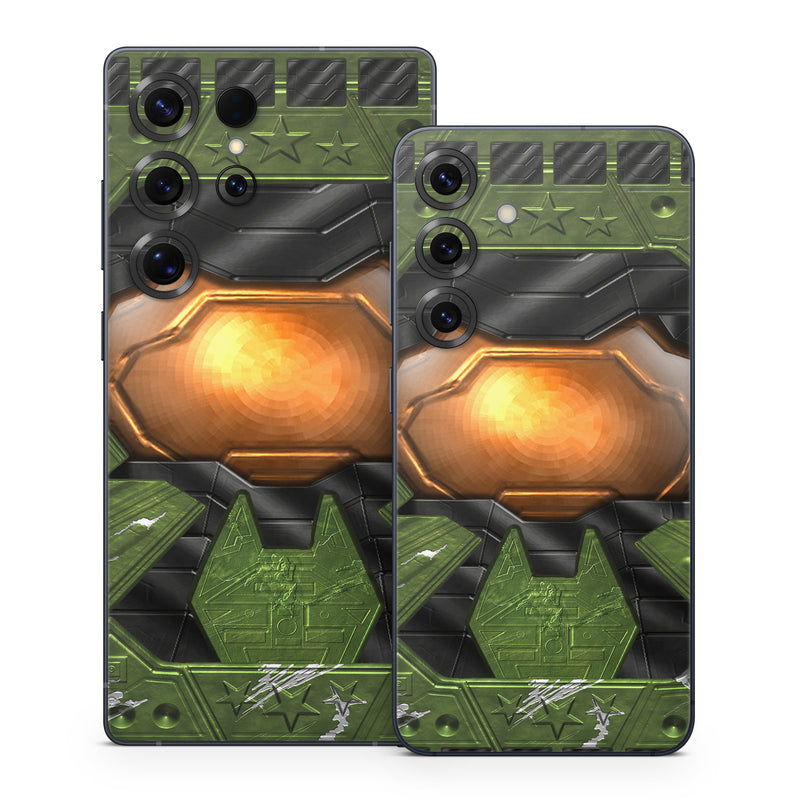 Samsung Galaxy S25 Series Skin design of Green, Fictional character, Games, Fiction, Pc game, Illustration, Strategy video game, Digital compositing, Art, Screenshot, with green, yellow, orange, black colors