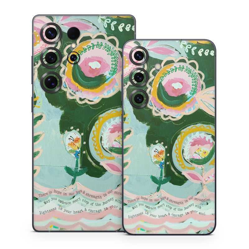 Samsung Galaxy S25 Series Skin design of Textile, Art, Font, Creative arts, Pattern, Painting, Circle, Illustration, Motif, Drawing, with blue, green, pink, yellow, orange, black colors