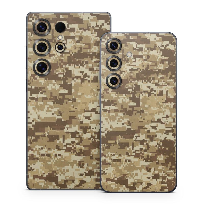 Samsung Galaxy S25 Series Skin design of Military camouflage, Brown, Pattern, Camouflage, Wall, Beige, Design, Textile, Uniform, Flooring, with brown colors