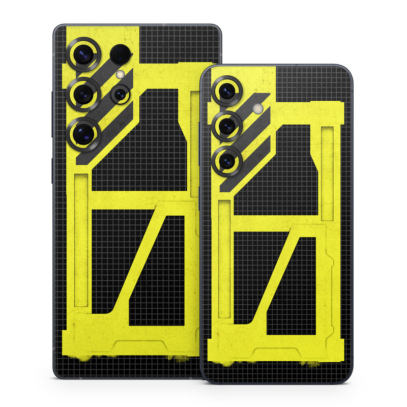 Samsung Galaxy S25 Series Skin design of Yellow, Green, Font, Pattern, Graphic design, with black, yellow, gray, blue, green colors