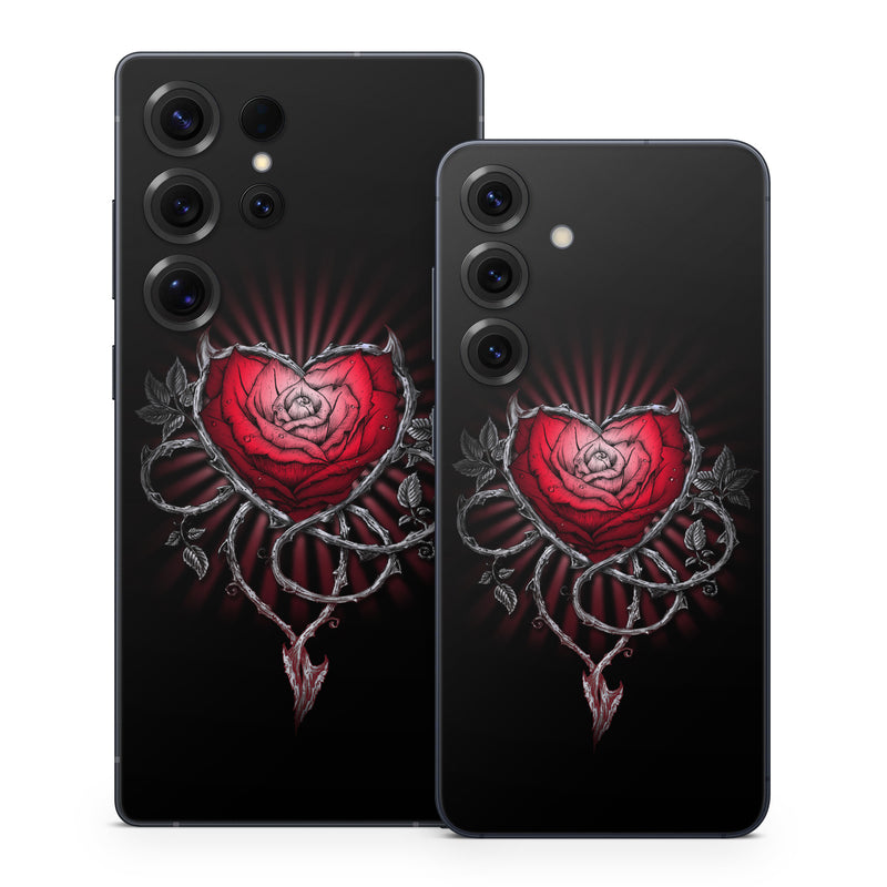 Samsung Galaxy S25 Series Skin design of Human body, Flash photography, Gesture, Sleeve, Petal, Font, Jewellery, Fictional character, Magenta, Symmetry, with black, white, red, gray colors