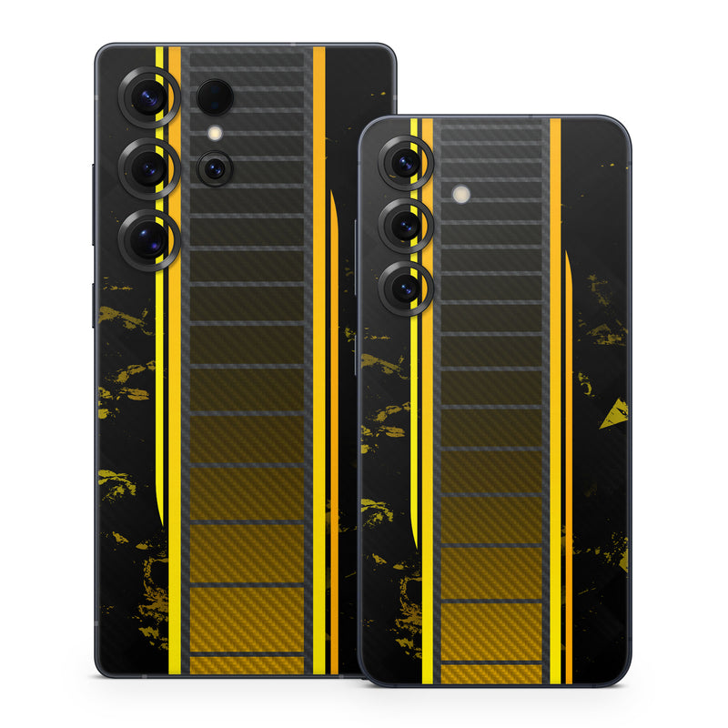 Samsung Galaxy S25 Series Skin design of Yellow, Plant, Font, Symmetry, Terrestrial plant, Tower block, Parallel, Pattern, Tints and shades, Rectangle, with black, yellow, gray, orange colors