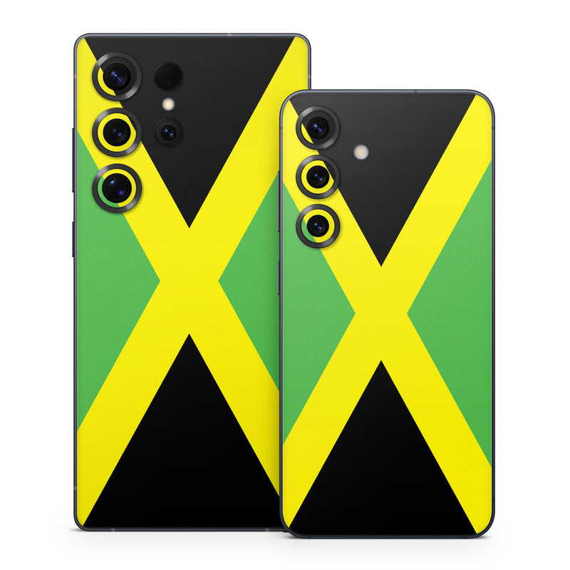 Samsung Galaxy S25 Series Skin design of Green, Flag, Yellow, Macro photography, Graphics, Graphic design, with black, green, yellow colors