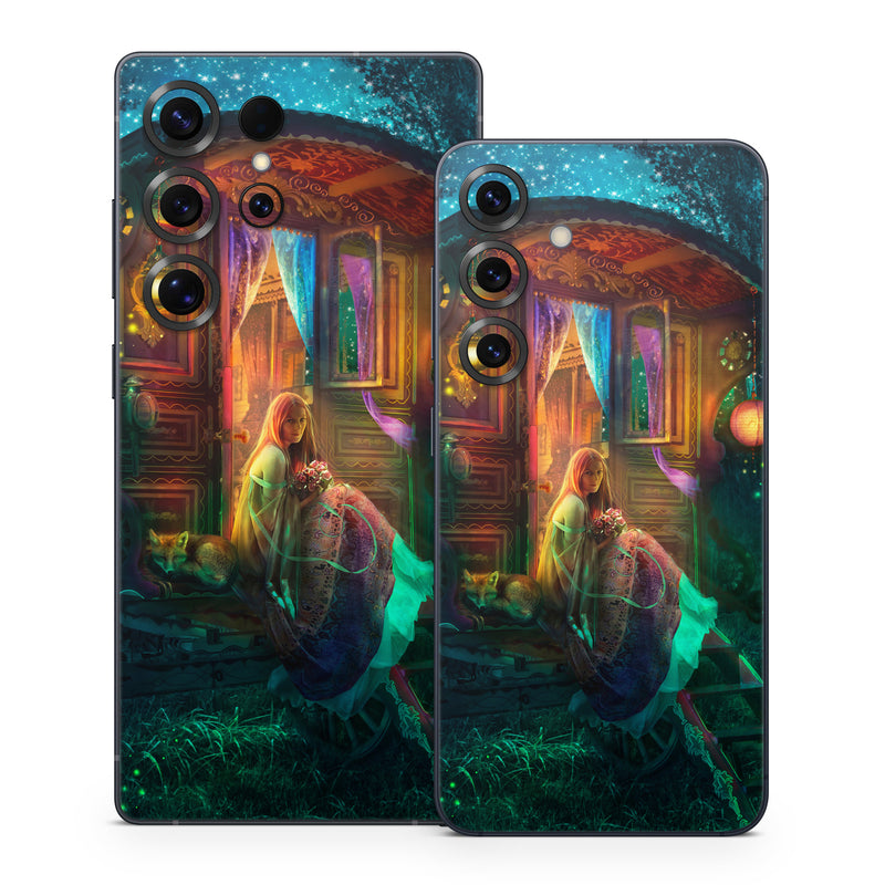 Samsung Galaxy S25 Series Skin design of Illustration, Adventure game, Darkness, Art, Digital compositing, Fictional character, Games, with black, red, blue, green colors