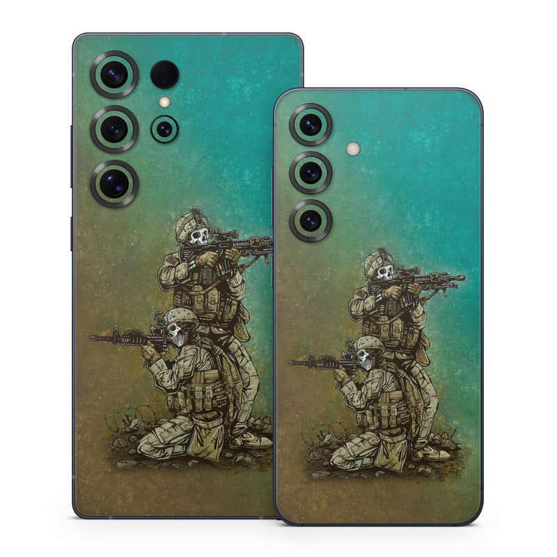 Samsung Galaxy S25 Series Skin design of Art, Sculpture, Landscape, Illustration, Visual arts, Wood, Drawing, Fictional character, Soil, Circle, with blue, green, white, gray, brown colors